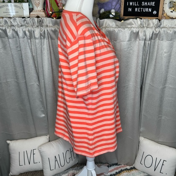 Weatherproof Orange Striped Ruched Button Front Blouse size XXL - Picture 3 of 7